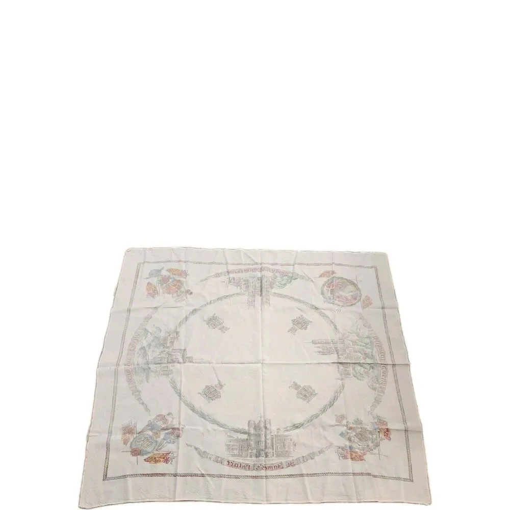 Royal Palaces Vintage Square Tablecloth ~46.25 X 42.5